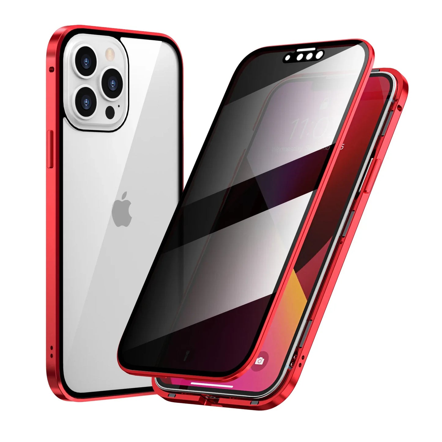 ✨Coque de téléphone en verre trempé magnétique double face pour iPhone 🔥Anti-regard🔥la protection de la vie privée